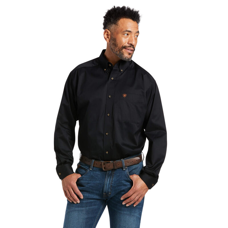 Ariat Hemden Herren - Solid Twill Classic Fit Schwarz ( WTARX-2504 )